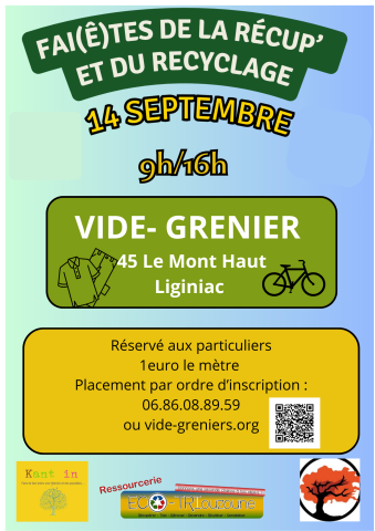 VIDE GRENIER DIMANCHE 14 SEPTEMBRE